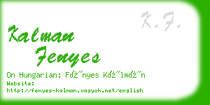 kalman fenyes business card